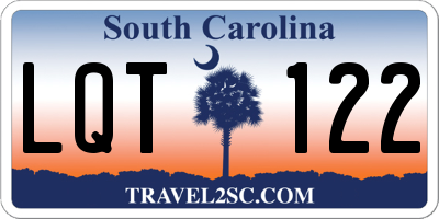 SC license plate LQT122