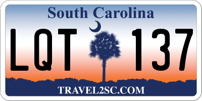 SC license plate LQT137