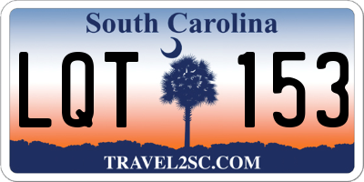 SC license plate LQT153