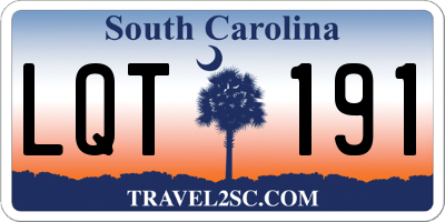 SC license plate LQT191