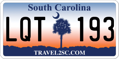 SC license plate LQT193