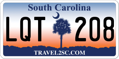 SC license plate LQT208
