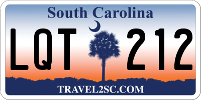 SC license plate LQT212