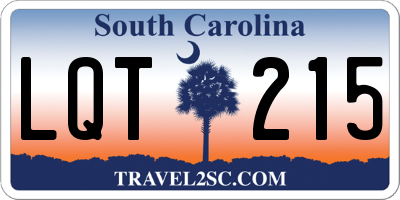 SC license plate LQT215