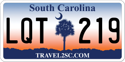 SC license plate LQT219