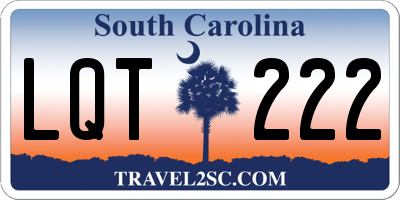 SC license plate LQT222