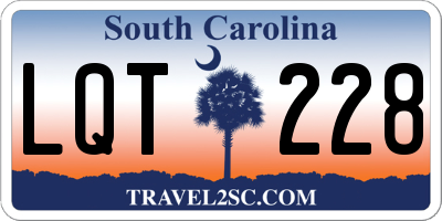SC license plate LQT228