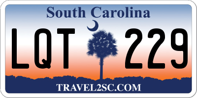SC license plate LQT229