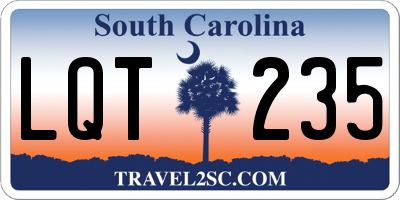 SC license plate LQT235