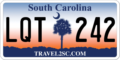 SC license plate LQT242