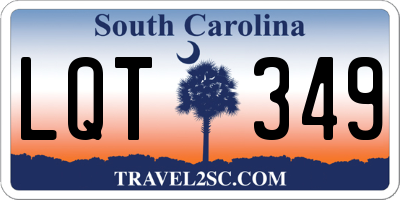 SC license plate LQT349