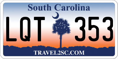 SC license plate LQT353
