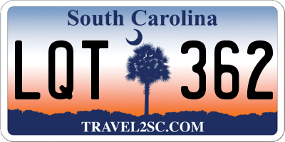 SC license plate LQT362