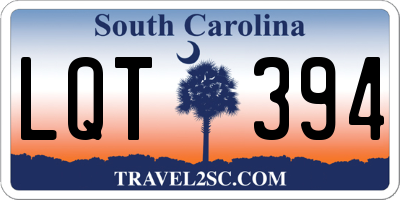 SC license plate LQT394