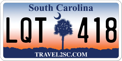 SC license plate LQT418