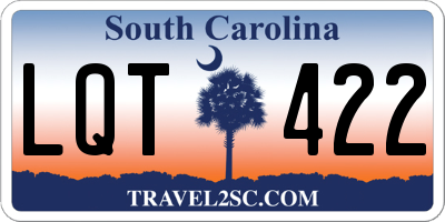 SC license plate LQT422