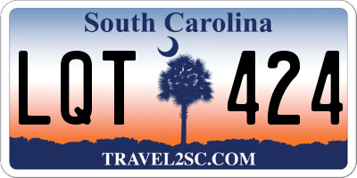 SC license plate LQT424