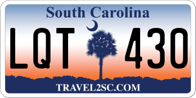 SC license plate LQT430