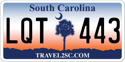 SC license plate LQT443