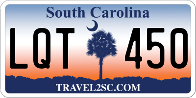 SC license plate LQT450