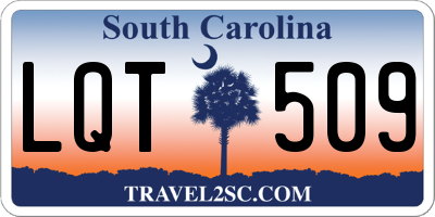 SC license plate LQT509