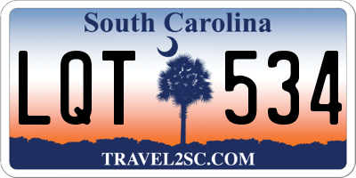 SC license plate LQT534