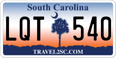 SC license plate LQT540