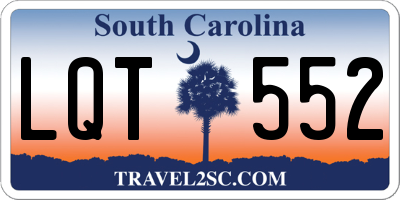 SC license plate LQT552