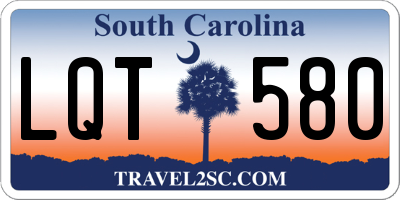 SC license plate LQT580