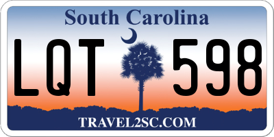 SC license plate LQT598