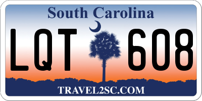 SC license plate LQT608