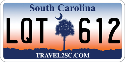 SC license plate LQT612