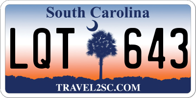 SC license plate LQT643