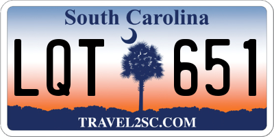 SC license plate LQT651