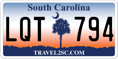 SC license plate LQT794