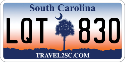 SC license plate LQT830