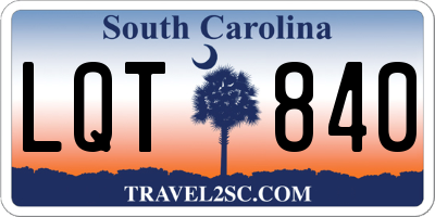 SC license plate LQT840