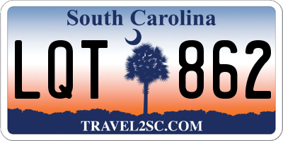 SC license plate LQT862
