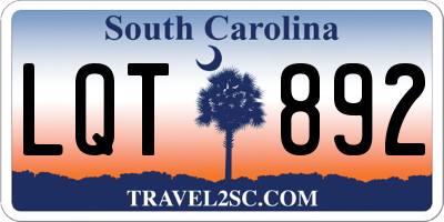 SC license plate LQT892