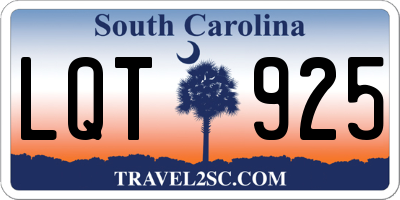 SC license plate LQT925