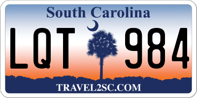 SC license plate LQT984