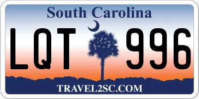 SC license plate LQT996