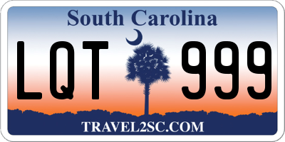SC license plate LQT999