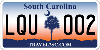 SC license plate LQU002