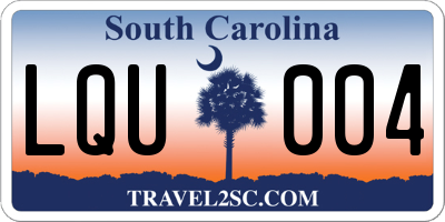 SC license plate LQU004