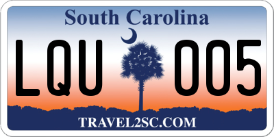 SC license plate LQU005