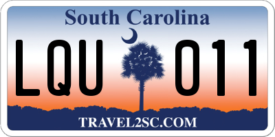 SC license plate LQU011