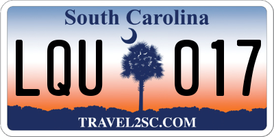 SC license plate LQU017