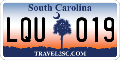 SC license plate LQU019
