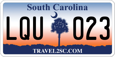 SC license plate LQU023